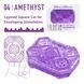 Унисекс-стимулятор Tenga UNI Amethyst, фиолетовый, узор в виде рельефных квадратов, лубрикант в комплекте SO9808 фото 2
