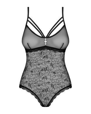 Кружевное боди с доступом Obsessive 818-TED-1 teddy L/XL, черное SO7170 фото