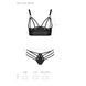Комплект из эко-кожи с люверсами и ремешками Passion MALWIA BIKINI S/M, black, бра и трусики SO5763 фото 5