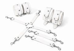 Набір для БДСМ Feral Feelings BDSM Kit 3 White, наручники, поножі, хрестовина SX3980 фото