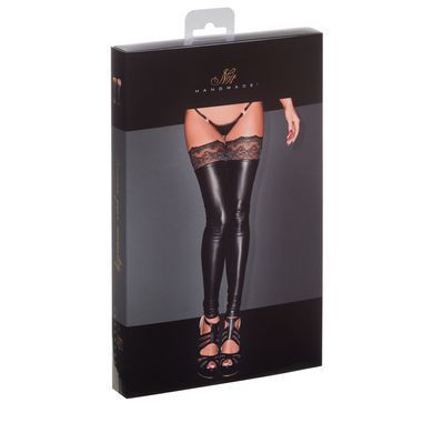 Чулки с мокрым эффектом Noir Handmade F135 Powerwetlook stockings, XL, без мысков SX0020 фото