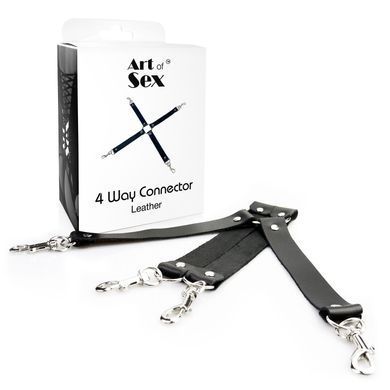 Крестовина из натуральной кожи Art of Sex &ndash; 4 Way Connector, черный SO7480 фото
