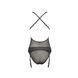 Корсет з декольте Passion ERZA CORSET XXL/XXXL, black, пажі, трусики, напівпрозорий PS26009 фото 4