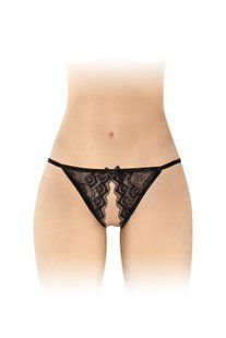 Кружевные трусики с доступом Fashion Secret Zoe Black, с бантиком SX2615 фото