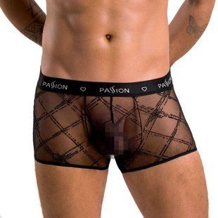 Мужские прозрачные боксеры Passion 032 SHORT JAMES XXL/XXXL Black, сетка SO7569 фото