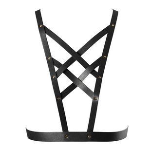 Портупея из экокожи Bijoux Indiscrets Maze &ndash; Cross Cleavage Harness Black SO5915 фото