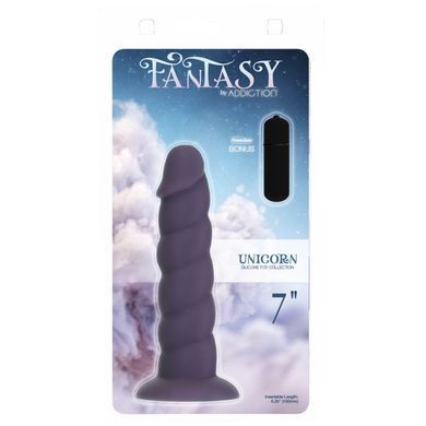 Фалоімітатор Fantasy by Addiction Unicorn Dildo 7&rdquo; Purple, віброкуля в подарунок SX3159 фото