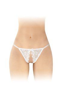 Кружевные трусики с доступом Fashion Secret Zoe White, с бантиком SX2616 фото