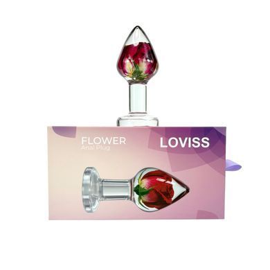 Роскошная анальная пробка Loviss Rose Anal Plug с настоящей розой внутри SX3987 фото