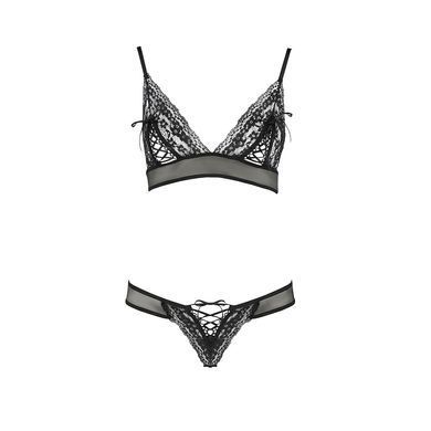 Комплект белья Passion ERZA SET S/M, black, лиф и трусики PS26011 фото