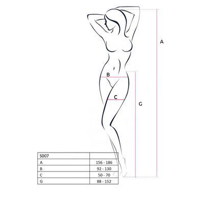 Мереживні колготки-бодістокінги Passion S014 One Size, Red, імітація панчіх та пояса з гартерами PSS014R фото