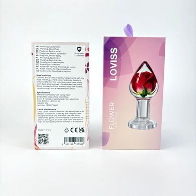 Роскошная анальная пробка Loviss Rose Anal Plug с настоящей розой внутри SX3987 фото
