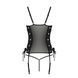 Сітчастий корсет з люверсами та знімними пажами Passion MALWIA CORSET S/M, black, екошкіра, стрінги SO5766 фото 6