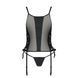Сітчастий корсет з люверсами та знімними пажами Passion MALWIA CORSET S/M, black, екошкіра, стрінги SO5766 фото 5