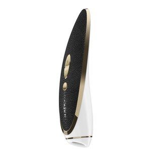 Люксовый вакуумный стимулятор Satisfyer Luxury Haute Couture Black со вставкой из кожи SO2466 фото