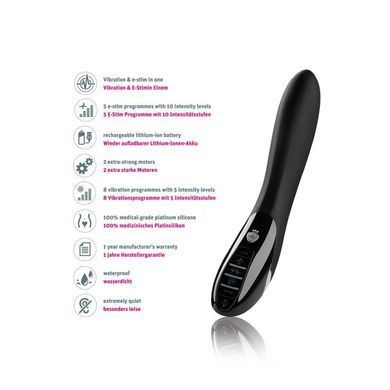 Вибратор с электростимуляцией Mystim Electric Eric eStim Black, миостимулятор SO2987 фото