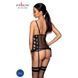 Сітчастий корсет з люверсами і знімними пажами Passion MALWIA CORSET 2XL/3XL black екошкіра, стрінги SO5767 фото 2