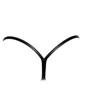 Трусики з мокрим ефектом Noir Handmade P008 Powerwetlook panty with gold clasp, M, на застібках SX0172 фото