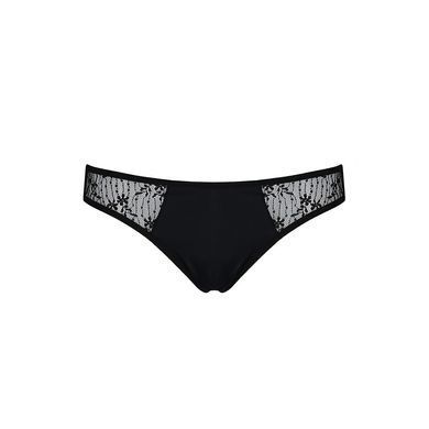 Трусики-слипы с кружевной сеточкой Passion DINA THONG S/M, black SO5341 фото