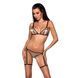 Еротичний комплект спідньої білизни Passion GABI SET L/XL beige, трусики з гартерами SO8436 фото 1