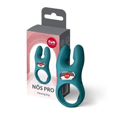Эрекционное виброкольцо с двойной стимуляцией клитора Fun Factory NŌS PRO Bottle Green, 2 мотора SX3702 фото