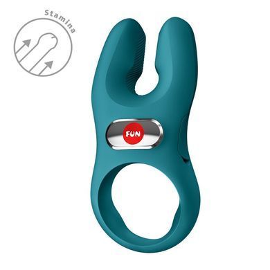 Эрекционное виброкольцо с двойной стимуляцией клитора Fun Factory NŌS PRO Bottle Green, 2 мотора SX3702 фото