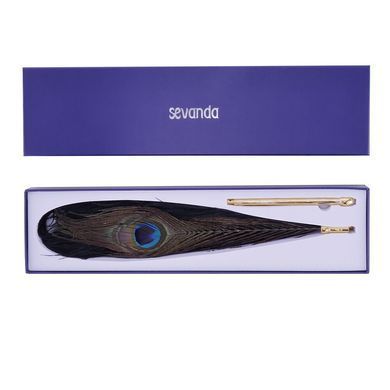 Щекоталка LOCKINK SEVANDA Natural Peacock Flirting Feather Tickler, перья павлина и страуса SX0895 фото