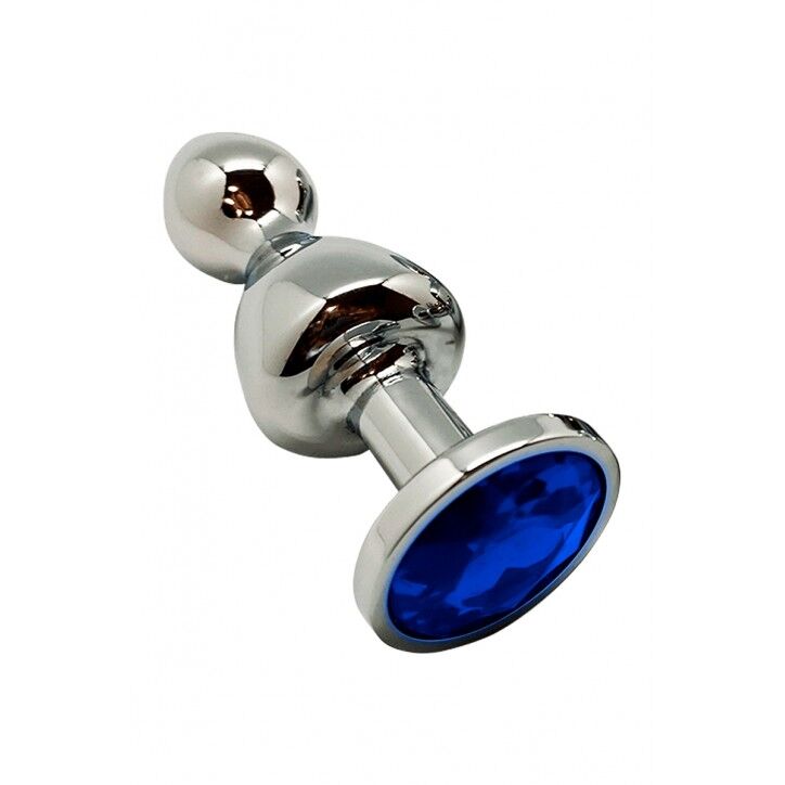 Металева анальна пробка Wooomy Lollypop Double Ball Metal Plug L, діаметр 3,5 см, довжина 10,5 см