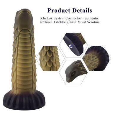Фаллоимитатор для секс-машин Hismith 8.5&Prime; Squama Beast Silicone Dildo Monster Series, KlicLok SO9967 фото