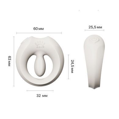 Ерекційне смарт-віброкільце Zalo Apis Ivory White, до 4 годин роботи, зарядний кейс SX2692 фото