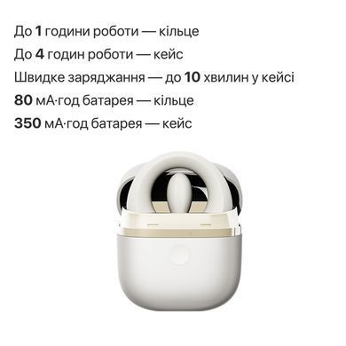 Ерекційне смарт-віброкільце Zalo Apis Ivory White, до 4 годин роботи, зарядний кейс SX2692 фото