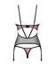 Корсет Obsessive Novenes corset & thong, XS/S, прозрачный, открытая спина, стринги в комплекте SX0613 фото 5
