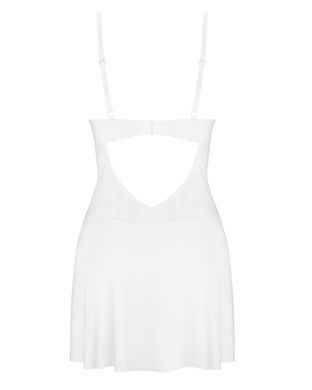 Пеньюар Obsessive Alissium chemise & thong, XL/2XL, мереживний ліф, стрінги в комплекті SX0608 фото