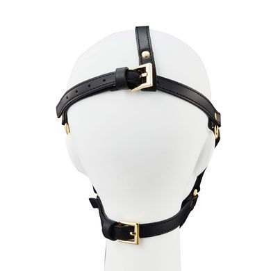 Маска-збруя для мінету LOCKINK SEVANDA Blowjob Head Harness, чорна, з м&rsquo;якою вставкою у вигляді губ SX0911 фото