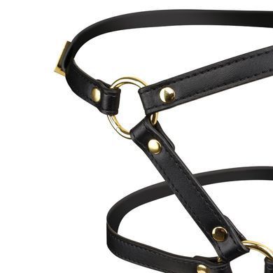 Маска-збруя для мінету LOCKINK SEVANDA Blowjob Head Harness, чорна, з м&rsquo;якою вставкою у вигляді губ SX0911 фото