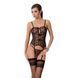 Корсет з пажами GRACIA CORSET black L/XL Passion, трусики, напівпрозорий EL15201 фото 1