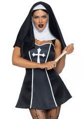 Костюм черниці Leg Avenue Naughty Nun XS, сукня, головний убір SO8549 фото