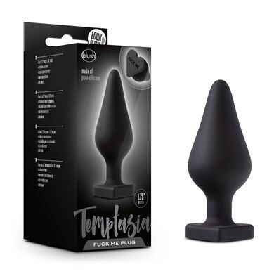 Анальна пробка Blush Temptasia &ndash; Fuck Me Anal Plug &ndash; Black, основа у вигляді сердечка SO8843 фото