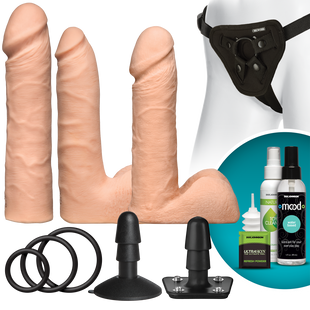 Набор для страпона Doc Johnson Vac-U-Lock Dual Density UltraSKYN Set, диаметр 3&times;4,5см SO1987 фото