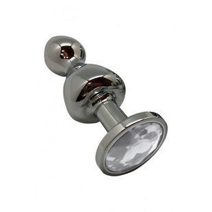 Металлическая анальная пробка Wooomy Lollypop Double Ball Metal Plug L диаметр 3,5 см, длина 10,5 см SO7421 фото