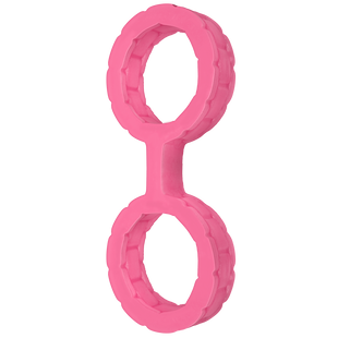 Наручники из силикона Doc Johnson The Cuffs Large - Pink, хорошо тянутся, для рук и для ног SO1968 фото