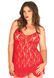 Сорочка бебі-дол Leg Avenue Rose Lace Flair Chemise Red, Queen Size SO9103 фото 1