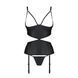 Корсет з відкритими грудьми Passion JANNIES CORSET S/M black, стрінги в наборі SO8446 фото 3