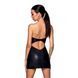 Мінісукня з екошкіри Passion CELINE CHEMISE L/XL, black, шнурівка, трусики в комплекті SO6406 фото 2