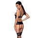 Корсет з відкритими грудьми Passion JANNIES CORSET S/M black, стрінги в наборі SO8446 фото 2