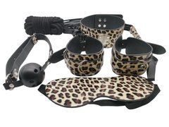Набір MAI BDSM STARTER KIT N&ordm; 75 Leopard: батіг, кляп, наручники, маска, нашийник, мотузка, затискач SO6581 фото