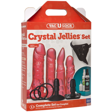 Набір для страпона Doc Johnson Vac-U-Lock Crystal Jellies Set, діаметр 3,8см, 2&times;4,5см, 5,1 см SO1989 фото