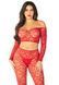 Комплект топ і легінси Leg Avenue Off The Shoulder, One Size, Red, довгий рукав SX1749 фото 1