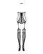 Бодистокинг Obsessive Bodystocking F240, S/M/L, черный, кружевной рисунок, имитация боди с чулками SX1131 фото 4