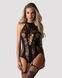 Бодистокинг Obsessive Bodystocking F240, S/M/L, черный, кружевной рисунок, имитация боди с чулками SX1131 фото 1